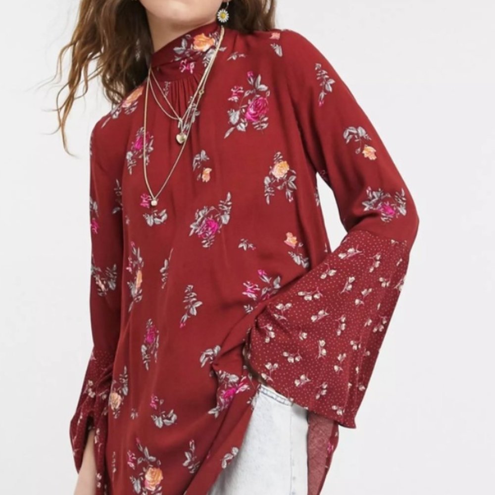 SOLD Free People Tate Floral Tunic NWT in Vintage Combo - Picture 3 of 15